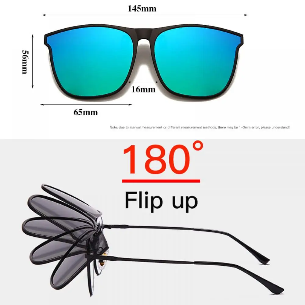 Night Vision Clip on Sunglasses Polarized Photochromic Anti Glare Driving Goggles Vintage Square sunglasses clips night vision sunglasses photochromic sunglasses night vision glasses irregular square sunglasses driving sunglasses for Women Men