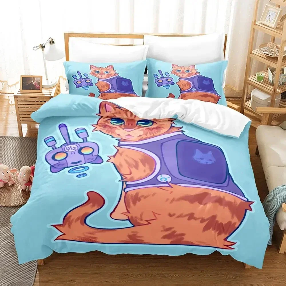 3D Print Game Stray Cats Bedding Set Duvet Cover Bed Set Quilt Cover Pillowcase Comforter King Queen Size Boys Adult Bedding Set