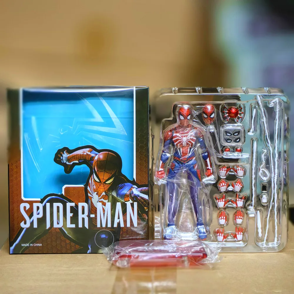 thumbnail image 1 of SHFiguarts-figuras de acción de Marvel, SpiderMan, Peter Parker, versión SHF del juego PS4, juguetes de colección, regalo, 14CM, 1/12, 1 of 4