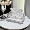 Nordic Light Luxury High-looking Tissue Box Home Living Room Coffee Table Tissue Storage Box Creative Transparent Tissue Box 3