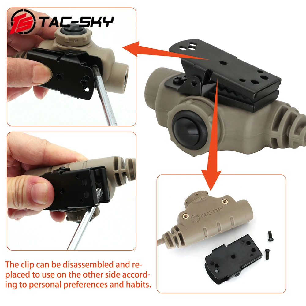 TAC-SKY Tactical PTT Adapter U94 V2 PTT Midland PTT for Midland Plug Walkie Talkie Compatible wiht COMTAC II III SORDIN Headset