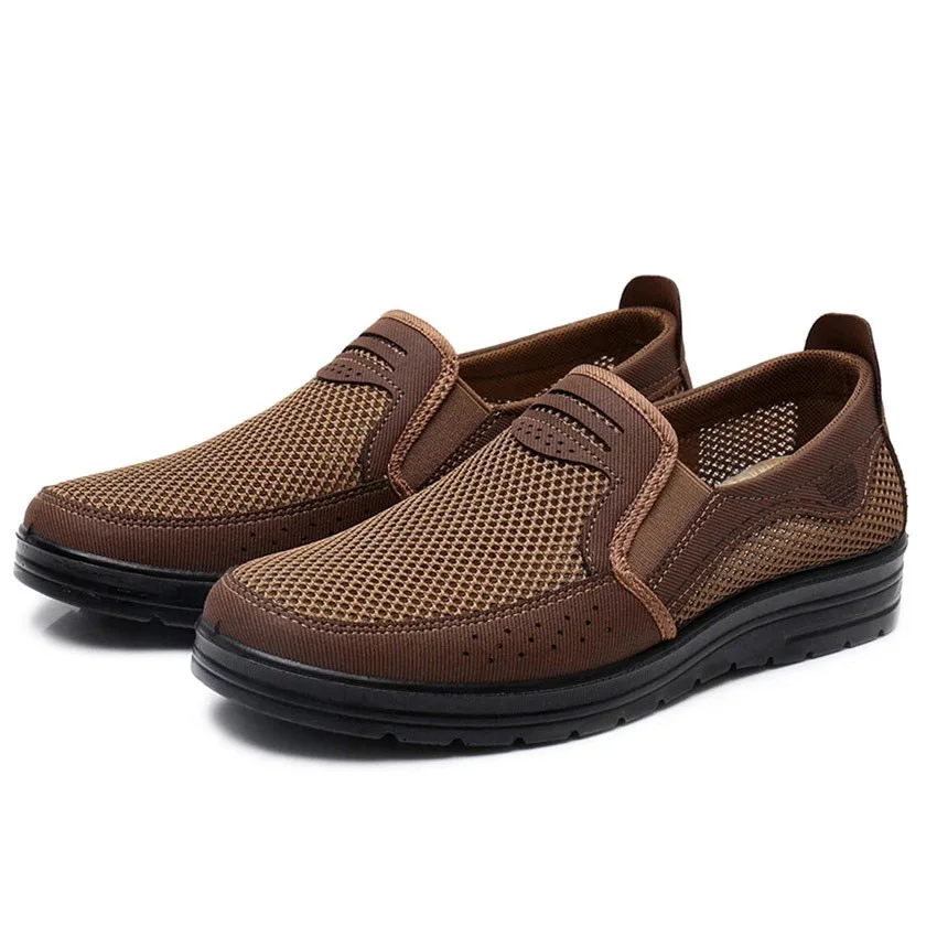 

Breathable Men's Casual Shoes Summer Style Mesh Flats for Men Slip on Loafer Creepers Soft Walking Shoes Comfortable Dad Shoes