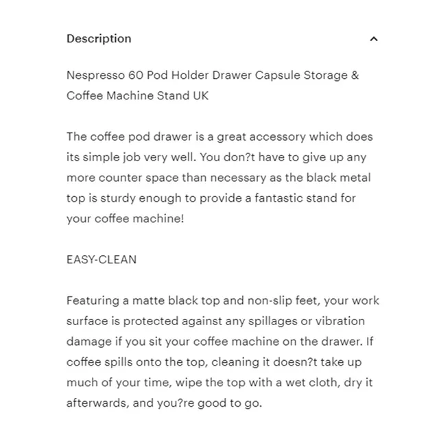 Nespresso 60 Pod Holder Drawer Capsule Storage & Coffee Machine Stand, MNHM 5