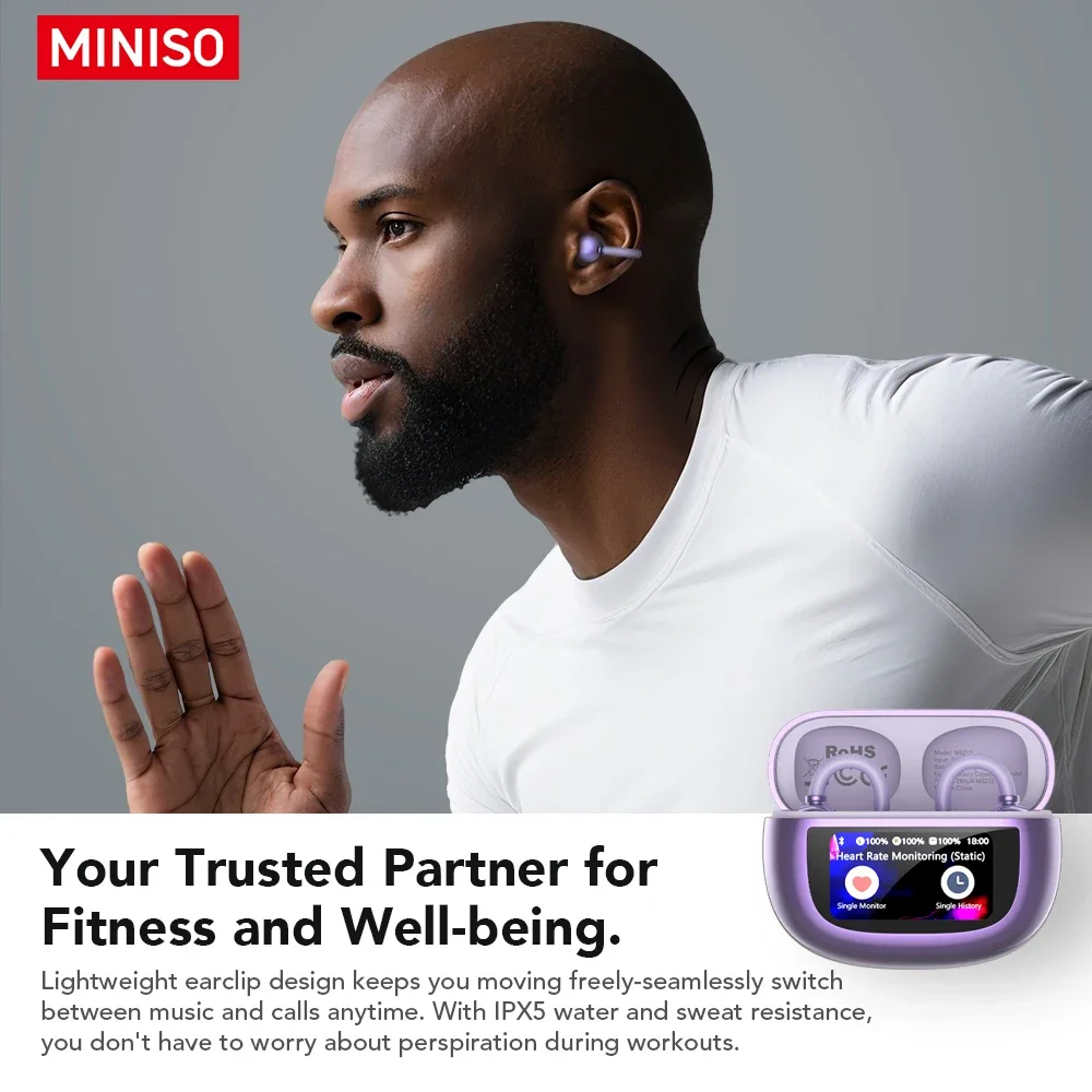 MINISO MS212 Bluetooth V6.0 イヤホン OWS イヤークリップ イヤホン
