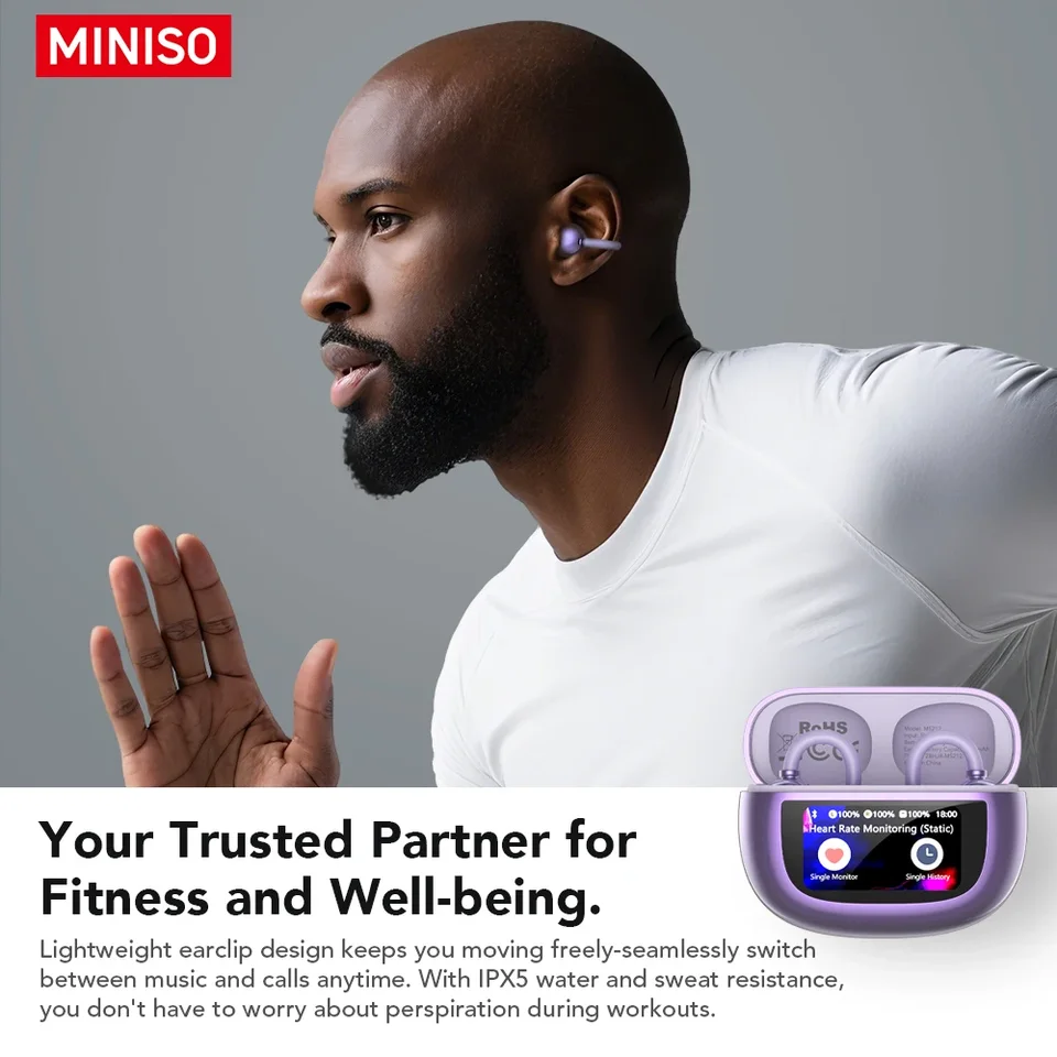 MINISO MS212 Bluetooth V6.0 Earphones OWS Ear Clip Earbuds Comfort