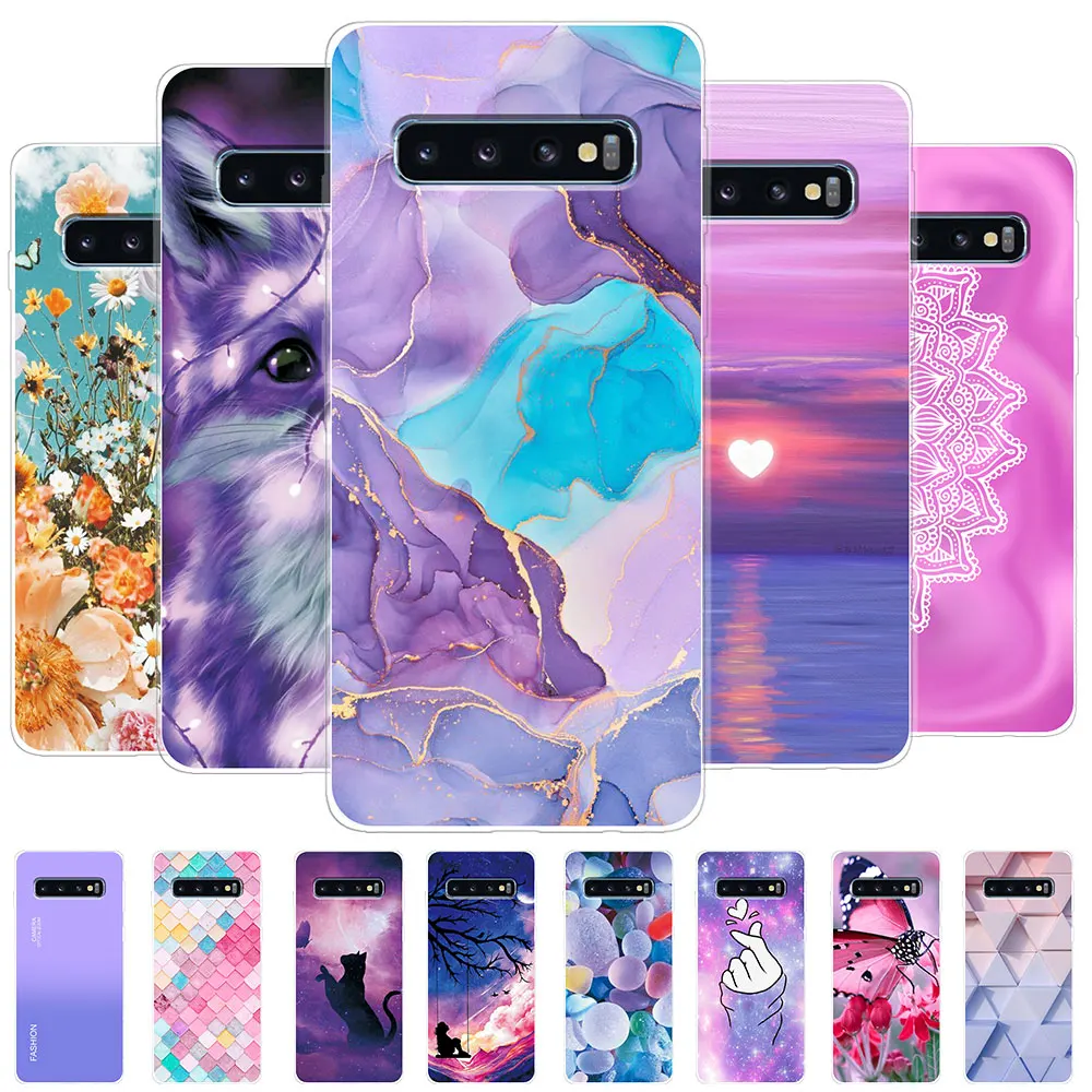 Per Samsung S10 Plus Custodia S10 + Custodia Morbida In Silicone Per Samsung Galaxy S10 Lite S10E S10 5G Cover Posteriore In Marmo Trasparente Paraurt