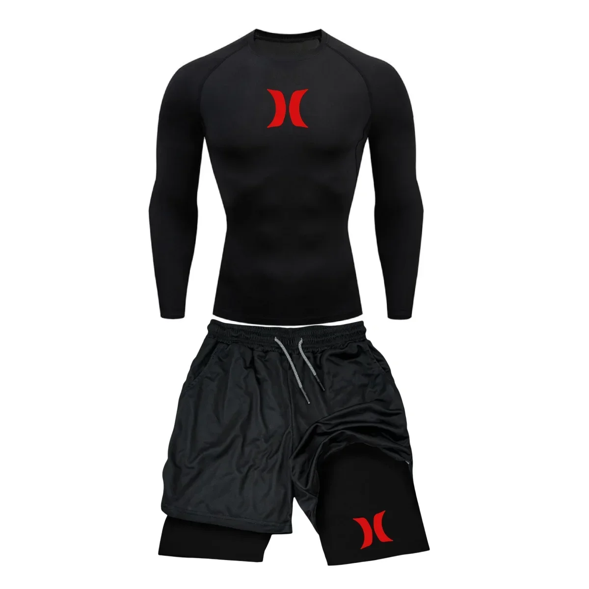 Men's Compression Running Suits Gym Tights Training Sportswear Workout Jogging Sports Set Men MMA Rashguard Tracksuit Clothes sports suit