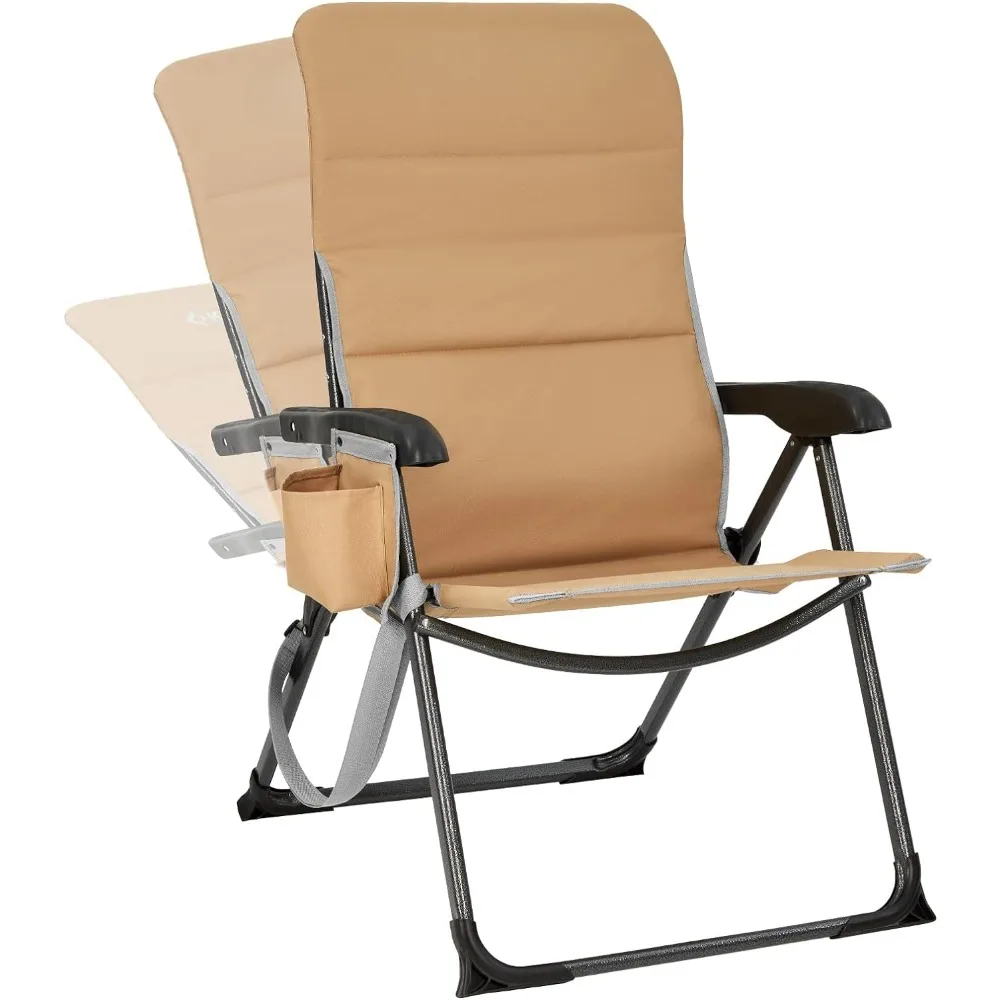 

Reclining camping folding chair with padded waist support,heavy-duty adult chair with lifting pocket,suitable for outdoorcamping