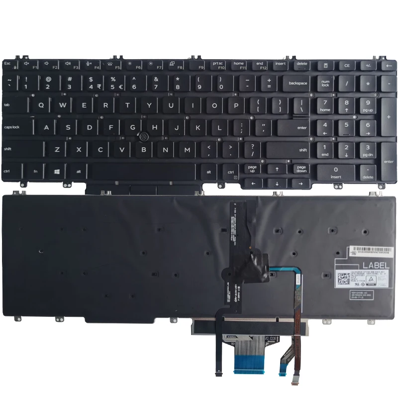 Backlit Francês Espanhol Eua Teclado Dell Precisão 3500 3501 3541 Latitude 5500 E5500 5510 5511 5501 Rato Vara 0xpypv - Imagem 6