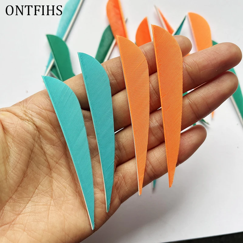 Archery Arrow Feathers 50 Pcs Right Wing 3 Inch Water Drop Shape For Bamboo Carbon Shaft