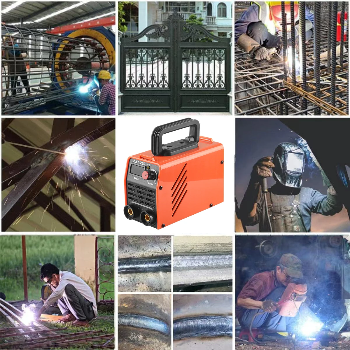 Welder Machine, 250A ZX7 Portable MMA Welding Machine, IGBT Inverter Welder Digital Display with Hot Start Arc Force Anti-Stick 5