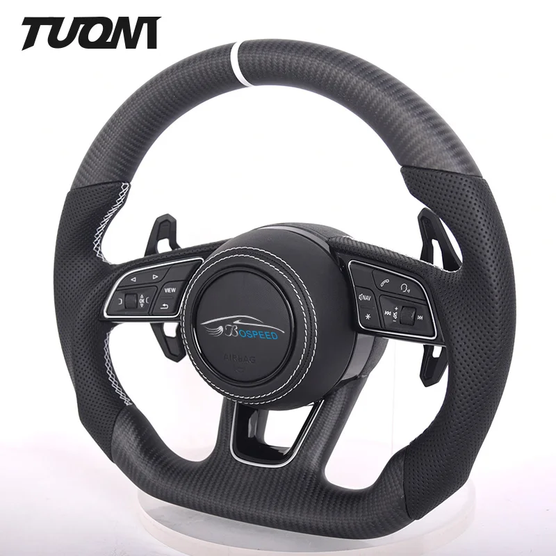 

Fit For Audi A3 8P A4 B9 A6 C7 A5 Q3 Q7 S3 8V S5 Rs3 Rs5 TTS 8J MK3 R8 SQ5 Heated Forged Carbon Fiber Led Cars Steering Wheel