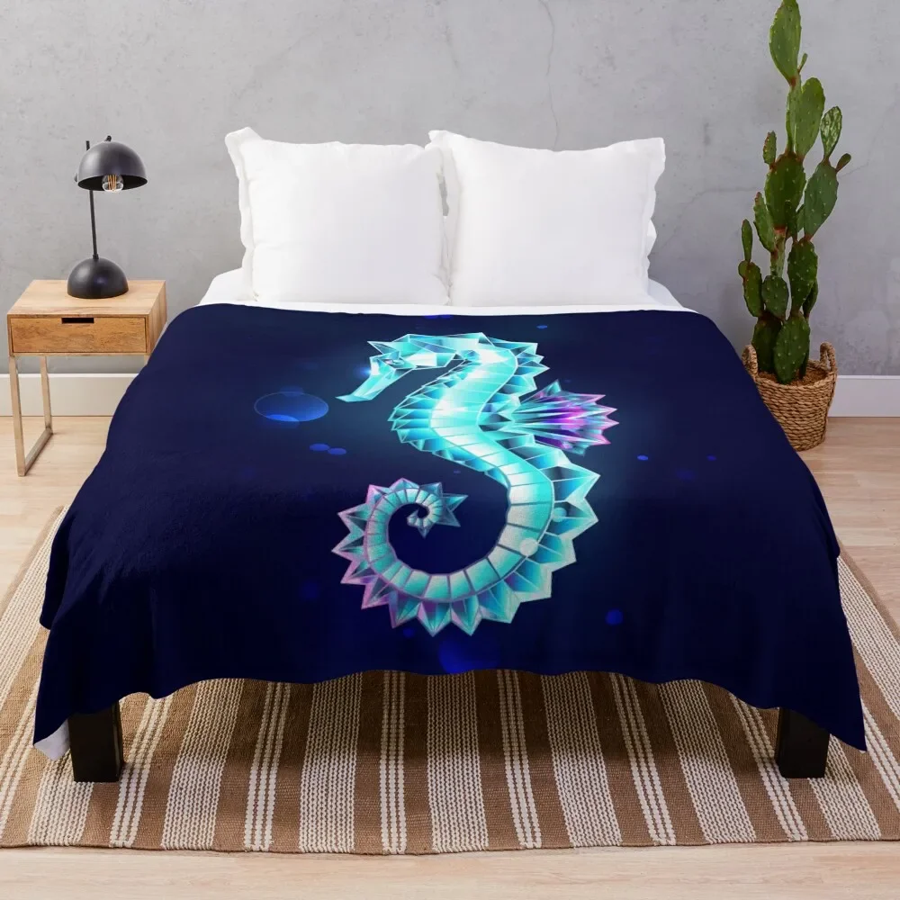 

Ice Seahorse Throw Blanket Hair Giant Sofa Blankets