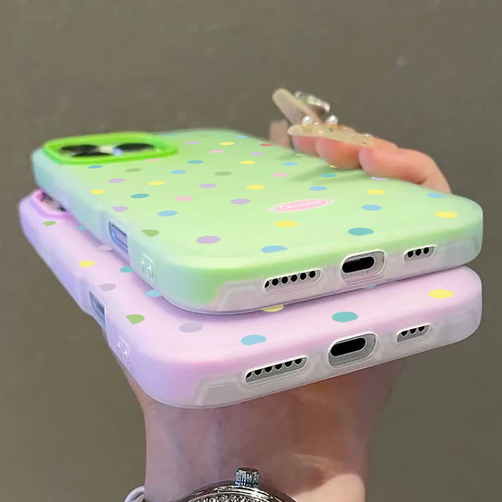 Vibrant Polka Dot Shockproof Full Screen Phone Case