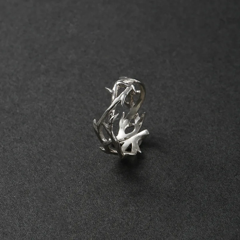 Couple Ring Instagram Style Punk Irregular Thorn Vintage Hip Hop Personalized Men Women Adjustable Lover Jewelry