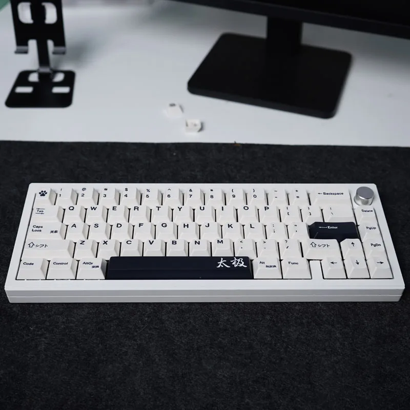 Gmk-minimalista Tai Chi Inglês Pbt Keycaps Adequado para Teclado Mecânico Perfil Cereja 61 144 Key Sublimação Corante - Imagem 4
