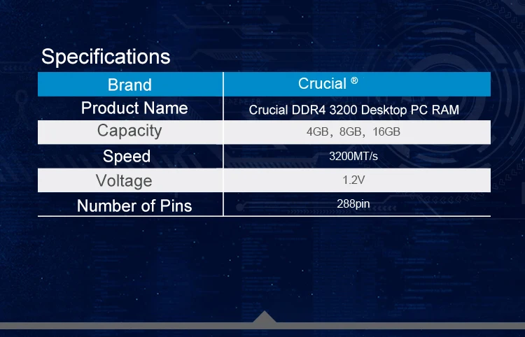 CRUCIAL DIMM DDR4 3200 16GO