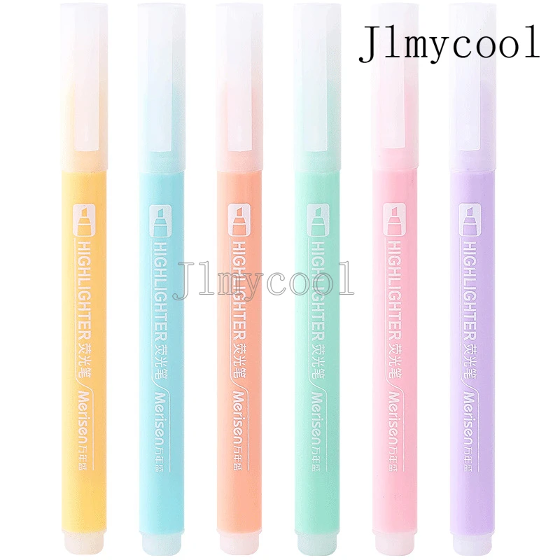 6PCS 마카롱 6색 형광펜, 학생용 마커 그래피티 펜 신선한 캔디 컬러 핸드북 펜 W-885-6