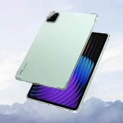 Clear Soft TPU Tablet Case with Airbag Anti-Drop Protection for Xiaomi Pad 7 Pro (Clear)
