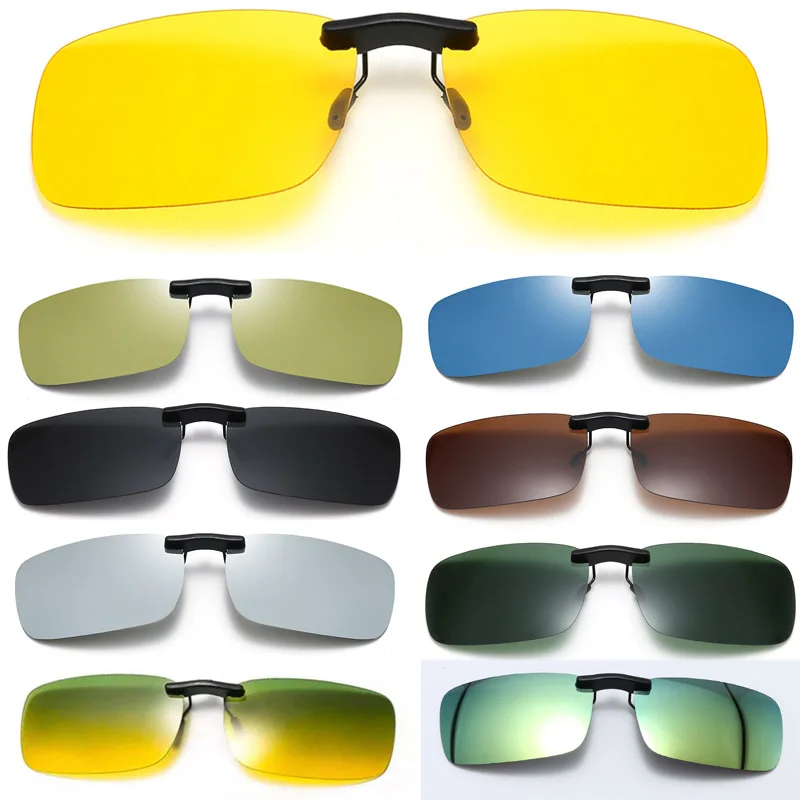Polarized Sunglasses Unisex Polarized Clip on Driving Glasses Sunglasses Day Vision UV400 Lens Driving Night Vision Riding Sunglasses Clip