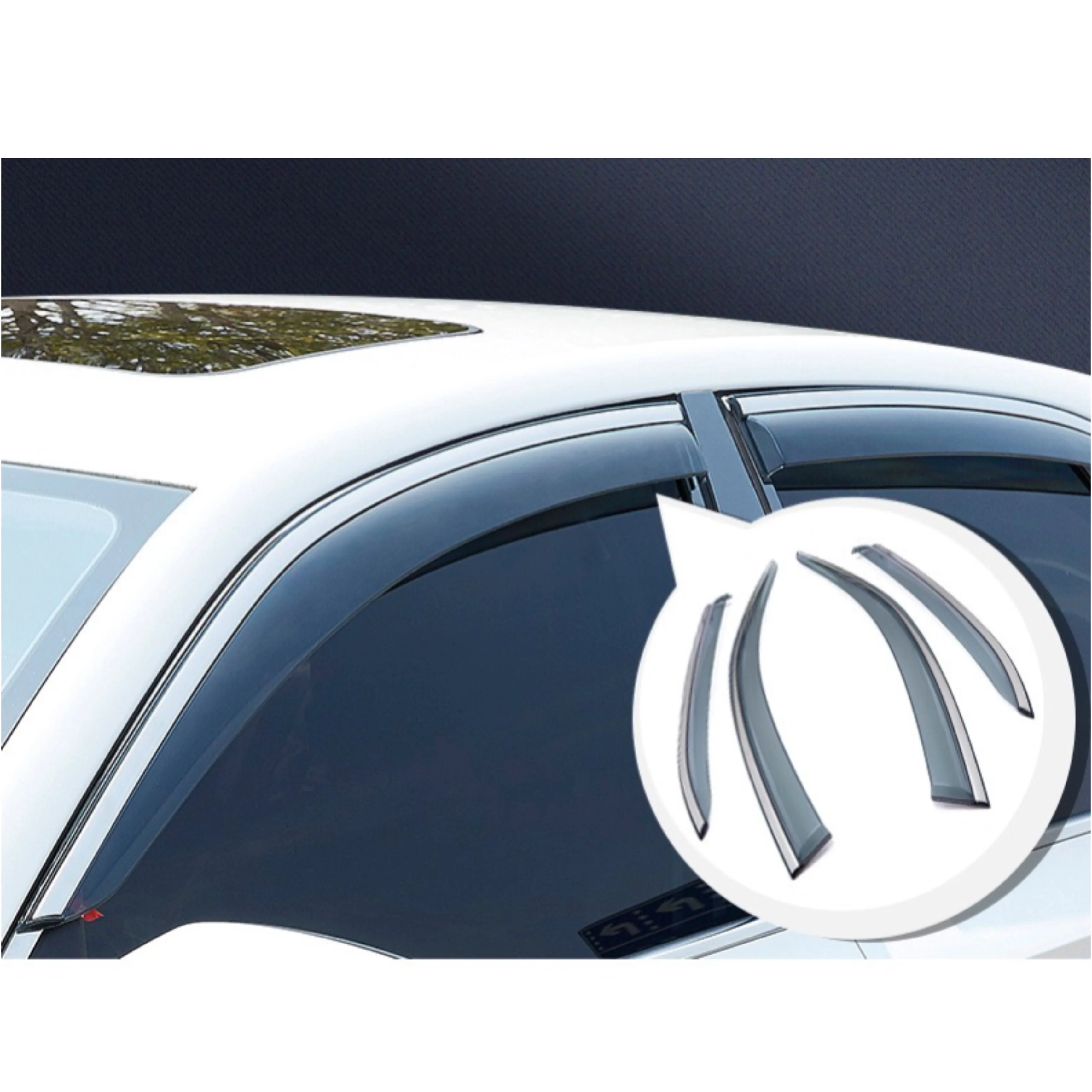 Car Window Visors Cover Rain Eyebrow Guards Wind Deflectors For Honda
