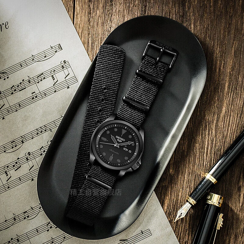 Seiko 5 Original Sports Black Dial Automatic Watch for Men 10Bar Waterproof Mechanical Watchs