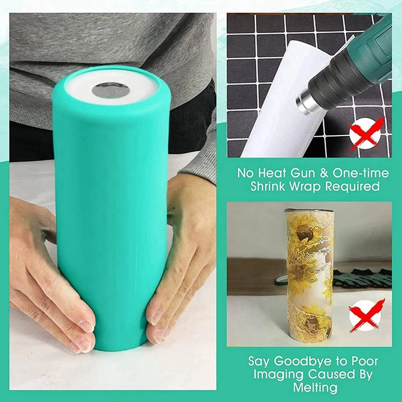 2X Silicone Sleeve For Sublimation, Seamless Heat-Resistant Silicone Sleeves Bands With Transfer Tapes