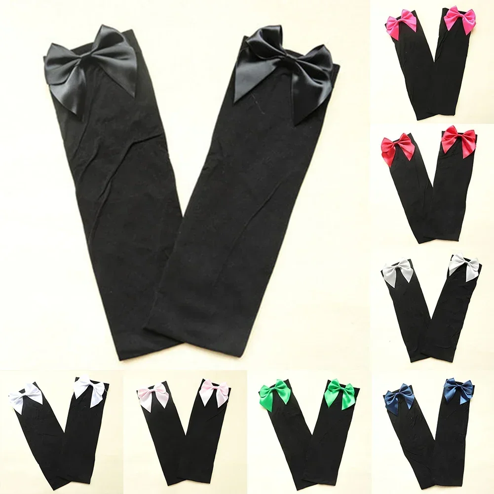 Men Sissy High Stockings Elastic Thigh Sport Training Pantyhose Over Knee Bowknot Socks Gay Man Dance Clubwear Erotic Lingerie