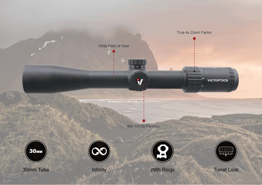 VictOptics 3-12x40 SFP Zielfernrohr | 1/10 MIL & Turmverriegelung | HD-Optik & Seitenfokus | Für Luftgewehr und Feuerwaffen – Detail 2