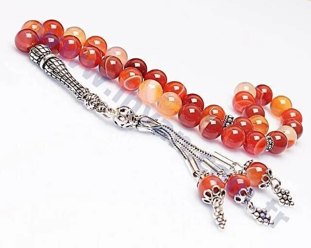 

IQRAH Agate Stone Rosary (925 SETTING SILVER)