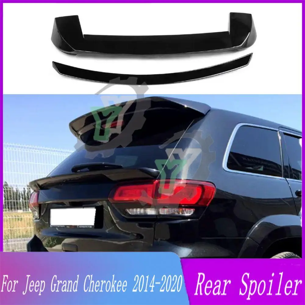 

High Quality ABS Plastic Car Rear Trunk Spoiler Extension Rear Middle Spoiler Lip Wing Trim For Jeep Grand Cherokee 2014-2020