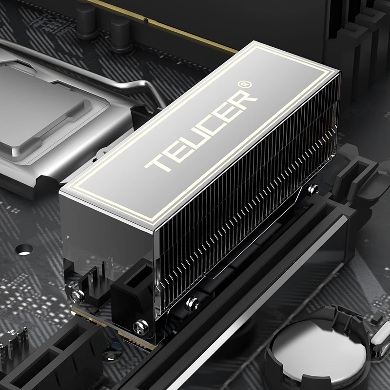 Teucer-dissipador Dual Heat Pipe M.2 2280 Nvme Ssd Refrigerador com Almofada Térmica Acessórios de Computador M210 - Imagem 5