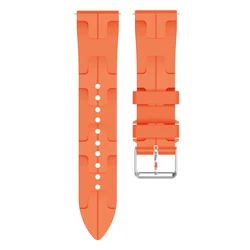 Silicone Sport Strap Band - Soft and Comfortable Bracelet Watchband (Multiple Sizes Available) for 22mm (Orange)