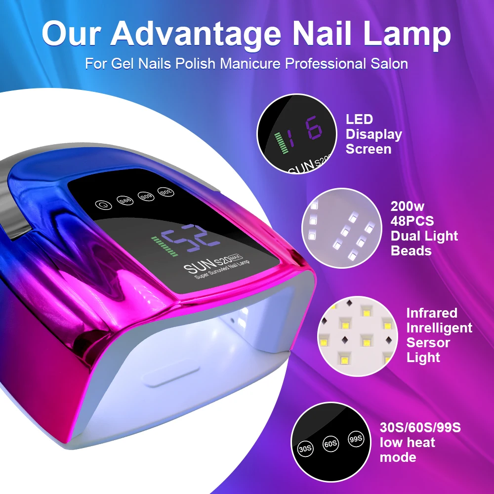 Cordless Rechargeable UV LED Nail Lamp With LED Display Wireless 48LEDS Nail Drying Lamp For Curing All Polish Gel Salon Tools 3