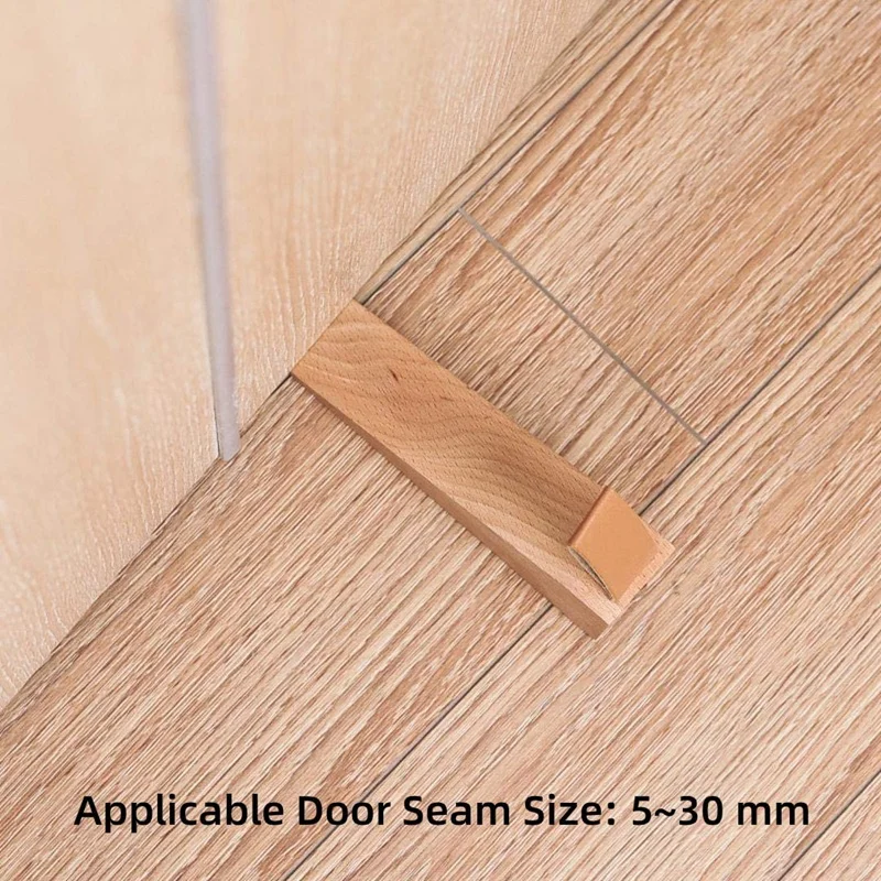 Cuña de tope de puerta de madera, cuñas de puerta antideslizantes de madera  maciza, cuña de tope de puerta resistente y duradera, apta para costuras