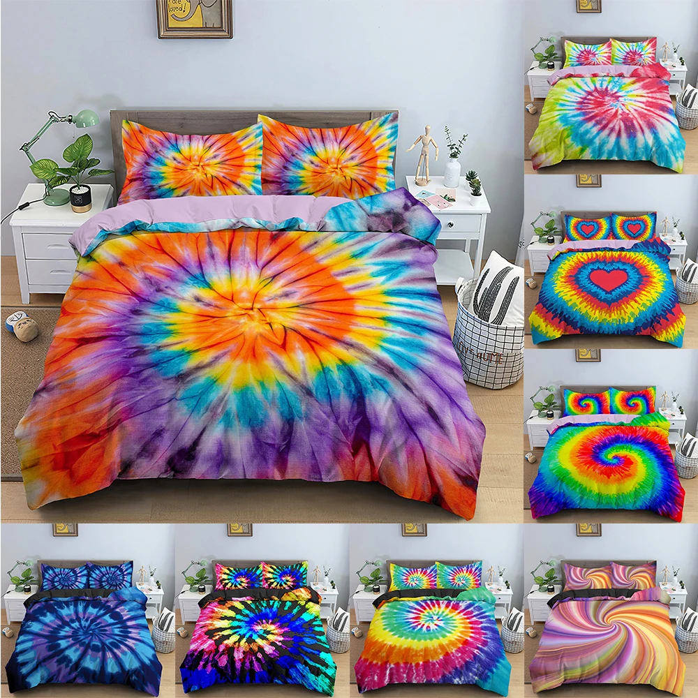 

Rainbow Color Duvet Cover Abstract Pattern Bedding Set Comforter Covers With Pillowcase Single Double Size Home Textile 2/3 PCS