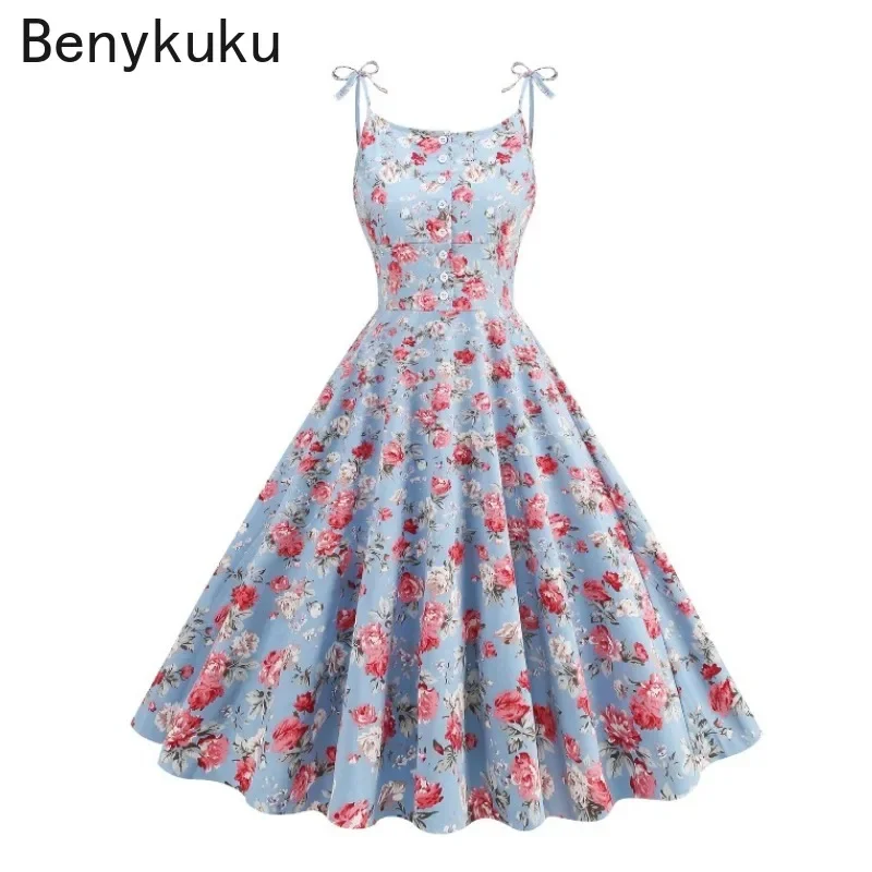 Knot Strap Floral Print 50s 60s Vintage Dress: My Real Experience Wearing  This Shein 50s Dress to a Summer Wedding