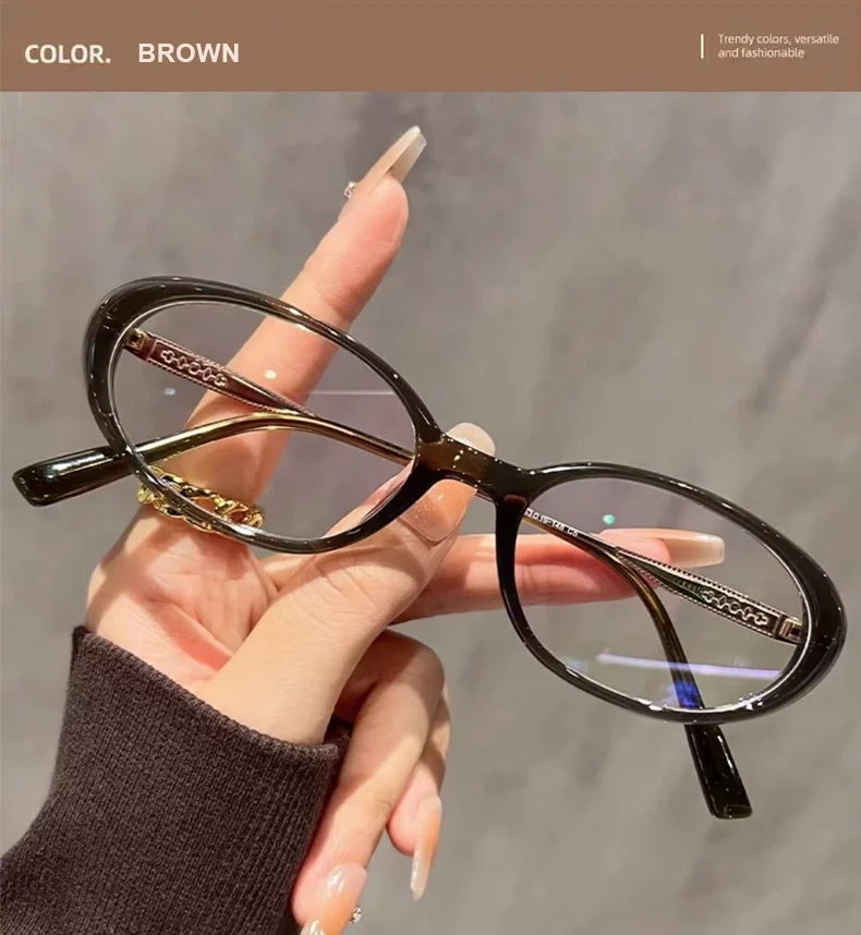 Modische Dicke Kante Oval Kleine Rahmen Anti-blau Licht Lesebrille Für Frauen Senior Mittleren Alters Und Ältere Gläser JH5002 – Detail 5