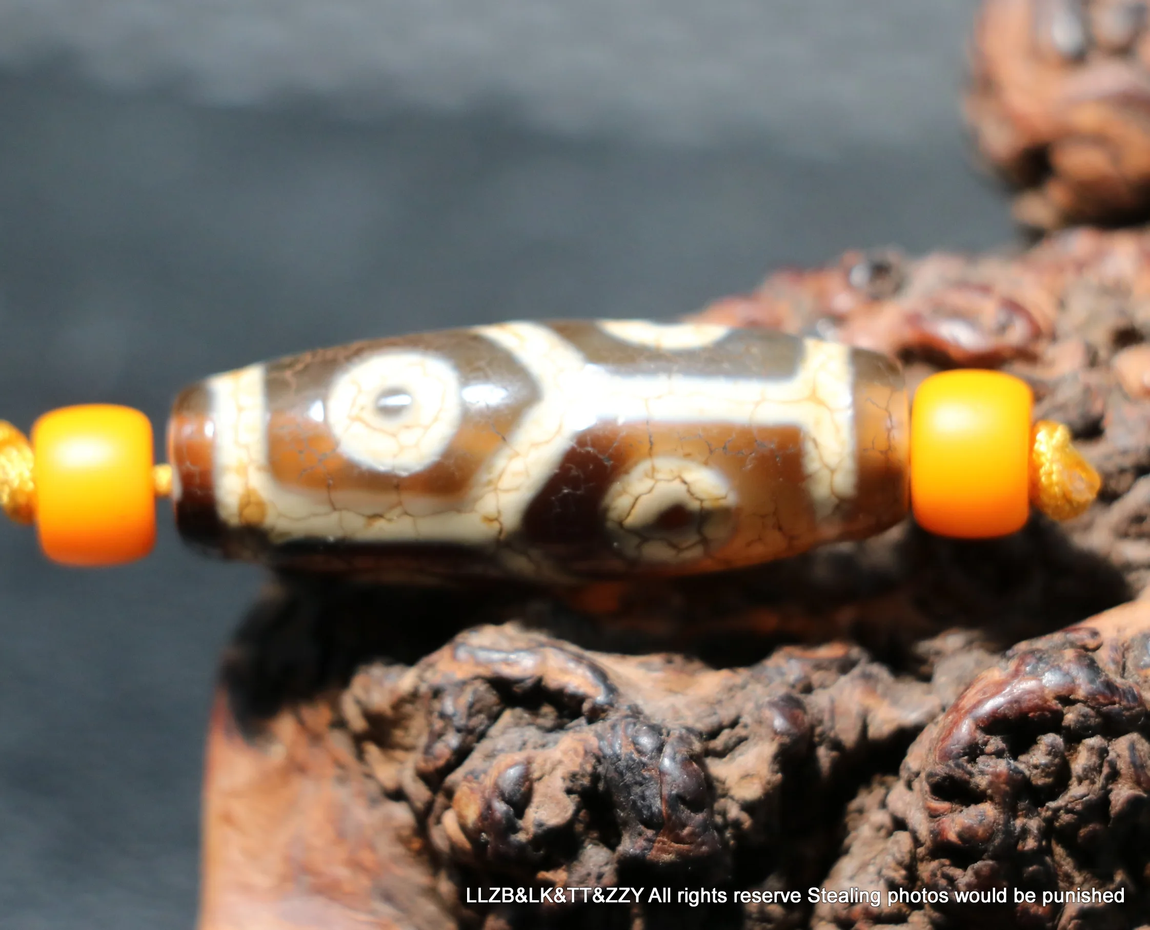 Unique Style Energy Tibetan Old Agate 6 Eye Longevity Totem dZi Bead Amulet 5A Pendant LKbrother Talisman UPS0930Qs