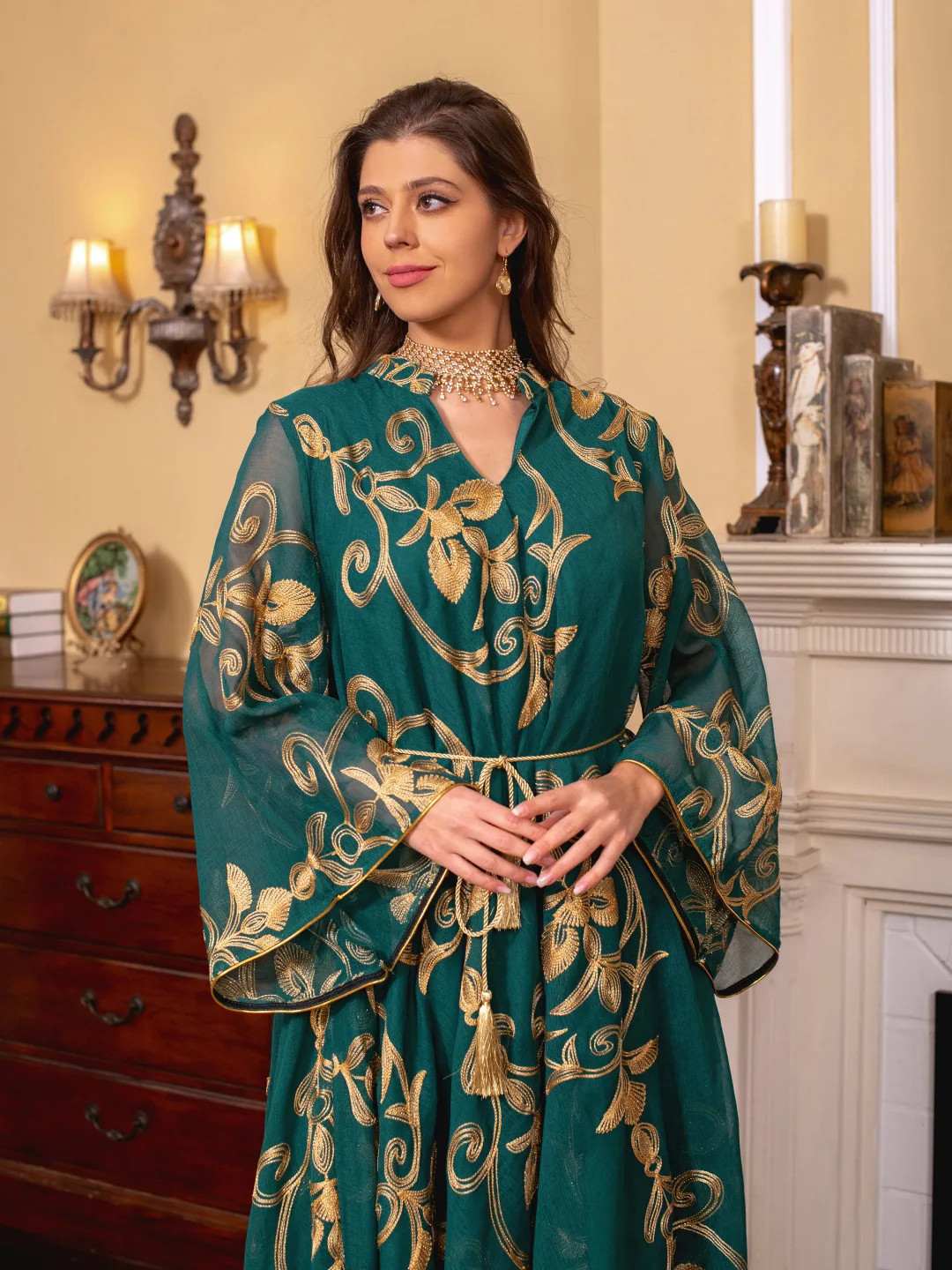 Mesh Embroidery Abayas for Women Saudi Evening Dress Arab Oman Abaya Dubai Muslim Jalabiya Moroccan Party Islam Clothes Kaftan