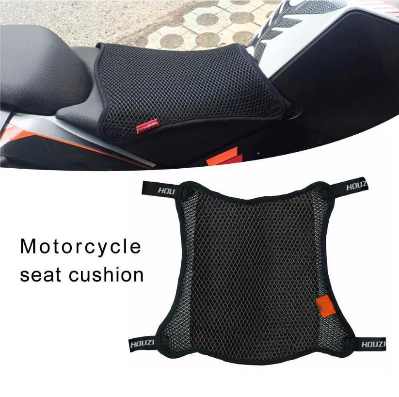 1PC Motorcycle Seat Cover Breathable 3D Mesh Net Cushion Summer Anti-Skid Motorbike Cushion Cover car seat side organizer multifunctional auto seat side storage bag multipocket drink holder mesh pocket car styling phone holder