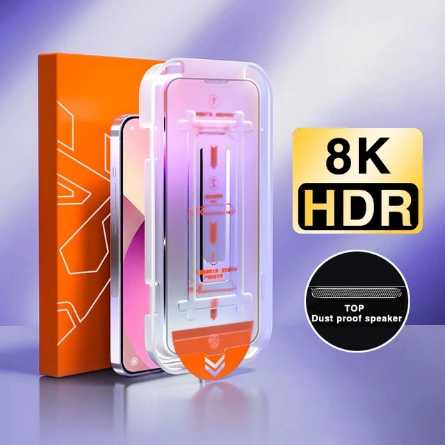 thumbnail image 1 of Protecteur d'écran pour iPhone, revêtement oléophobe 8K, Installation sans poussière, verre Anti-espion, pour iPhone 13 11 12 14 Pro Max Mini XS MAX X 15, 1 of 5