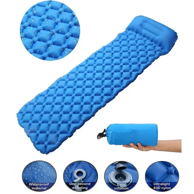 Sleeping Pad Ultralight Inflatable Sleeping Pad for Camping Ultralight Waterproof Mat W/Pillow Hammock Mate air sofa inflatable sleeping pad inflatable sofa bed