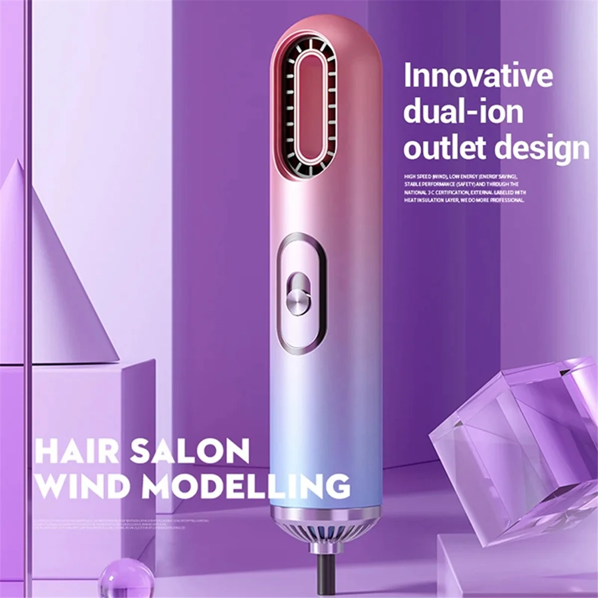 FZFZ Hair Dryer Curling Comb Hair Brush Styling Tool Dryer and Volumizer Straightener Manual US Plug,D
