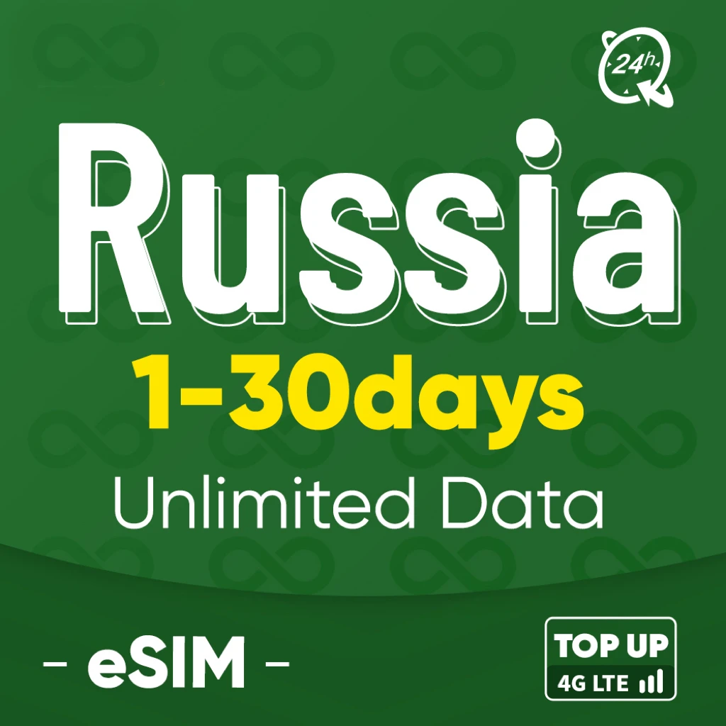 

Russia Prepaid Data SIM Card Unlimited 4G data Plug-and-play Travel mobile SIM Card support eSim