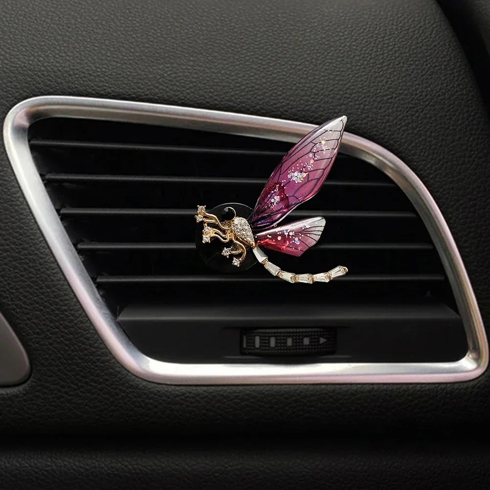 Dragonfly Rhinestone Car Air Freshener Clip