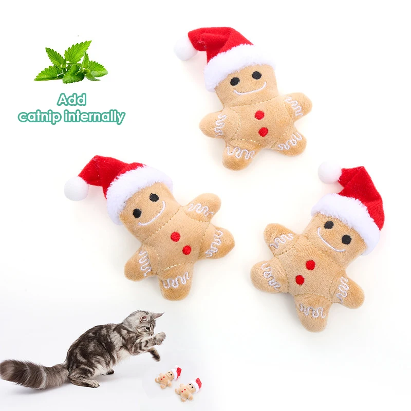 Kerst Kattenkruid Speelgoed | Draagbaar gevuld kattenkruidspeelgoed