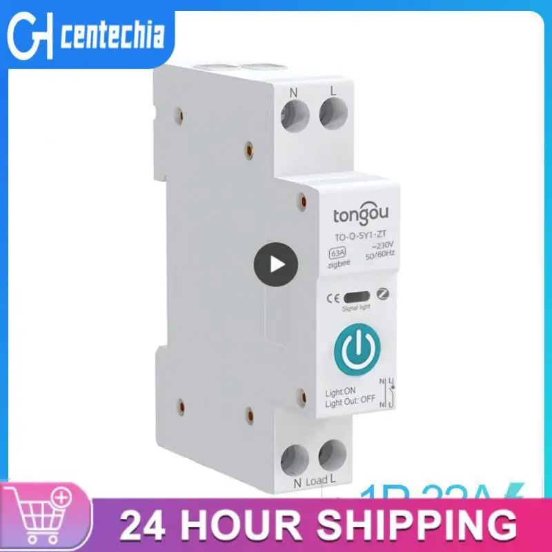 

Автоматический выключатель Tuya 1 шт., умный автоматический выключатель с дозировкой, 1P, 63 А, работает с Alexa