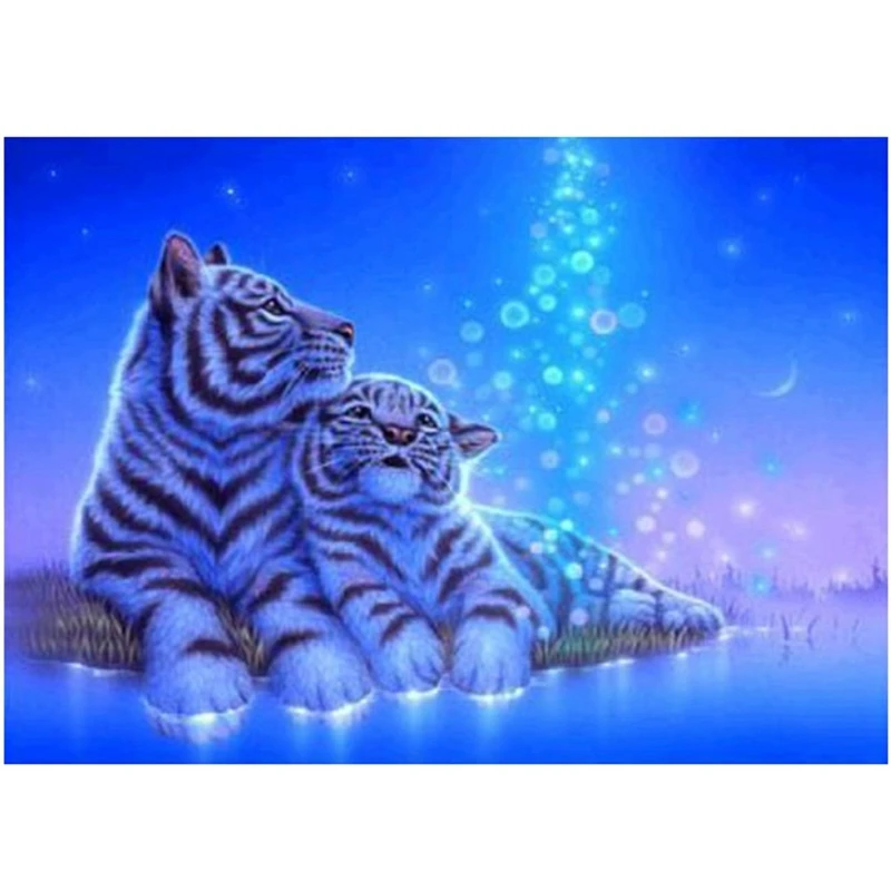 DIY 5D Full Diamond Cartoon Tiger Painting Dotz Cross Stitch Decorative Home Decoration |