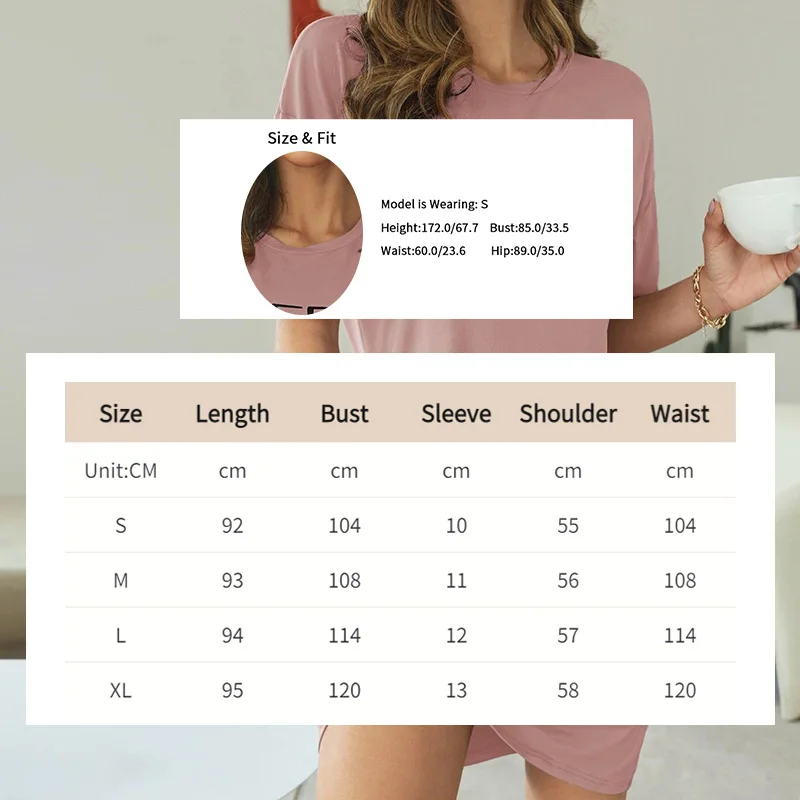 Women Nightgowns Milk Silk Nightgown Casual Short Sleeve Sleepdress Summer Loose Homewear Cartoon Print Pajamas Comfortable Nightdress